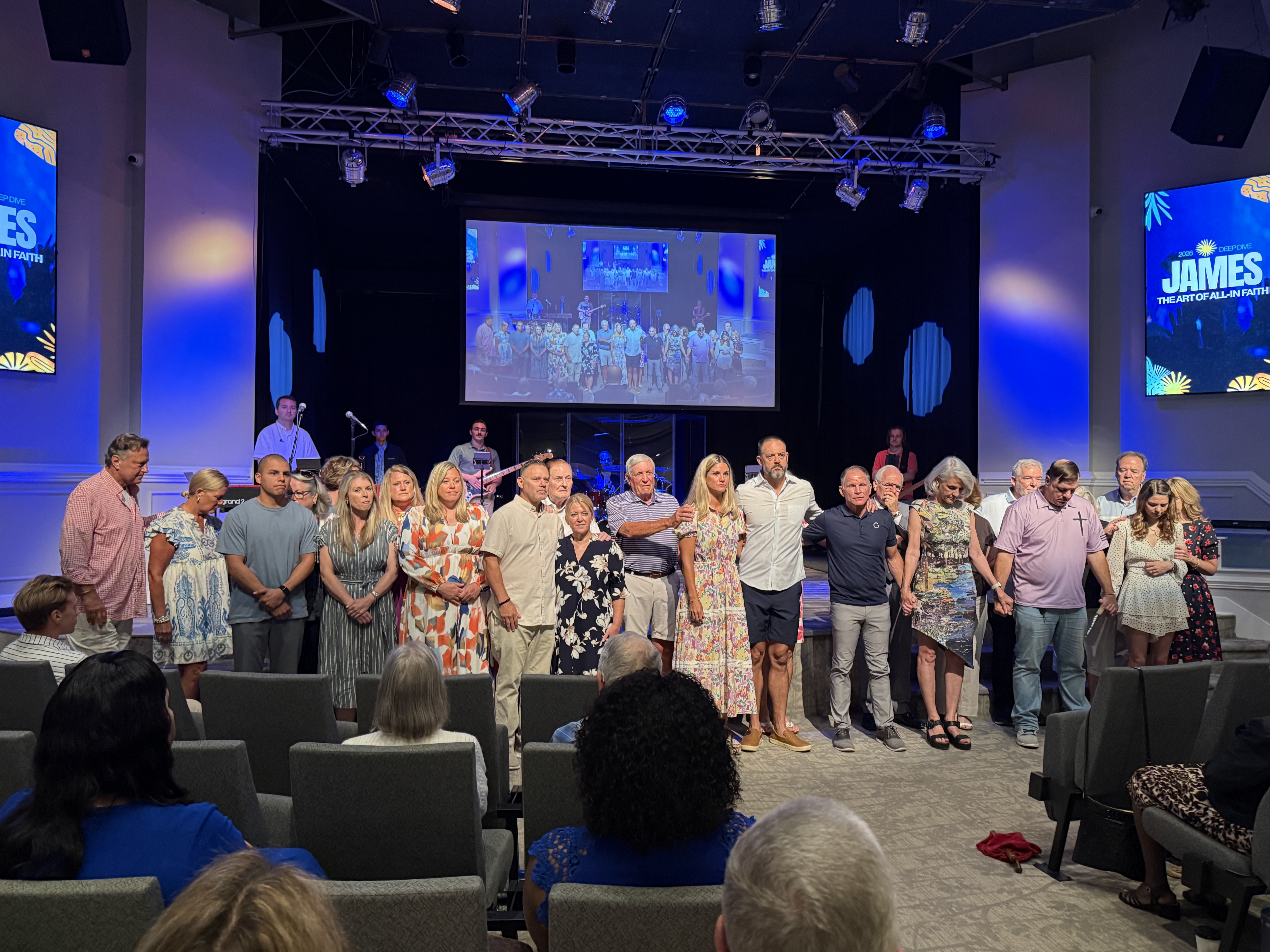 The Living Water team commissioned on stage