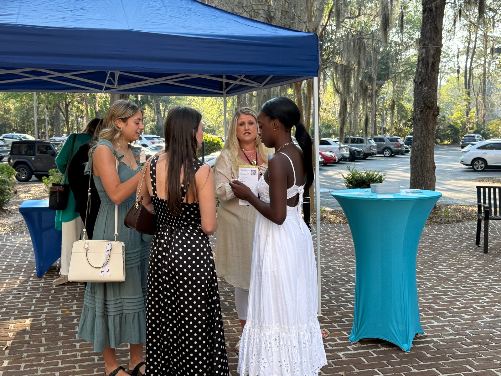 Young adults hanging out together outside