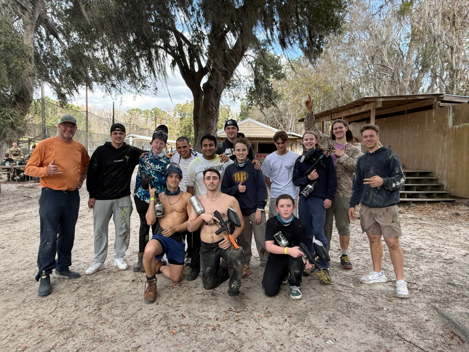 A group of guys together after church