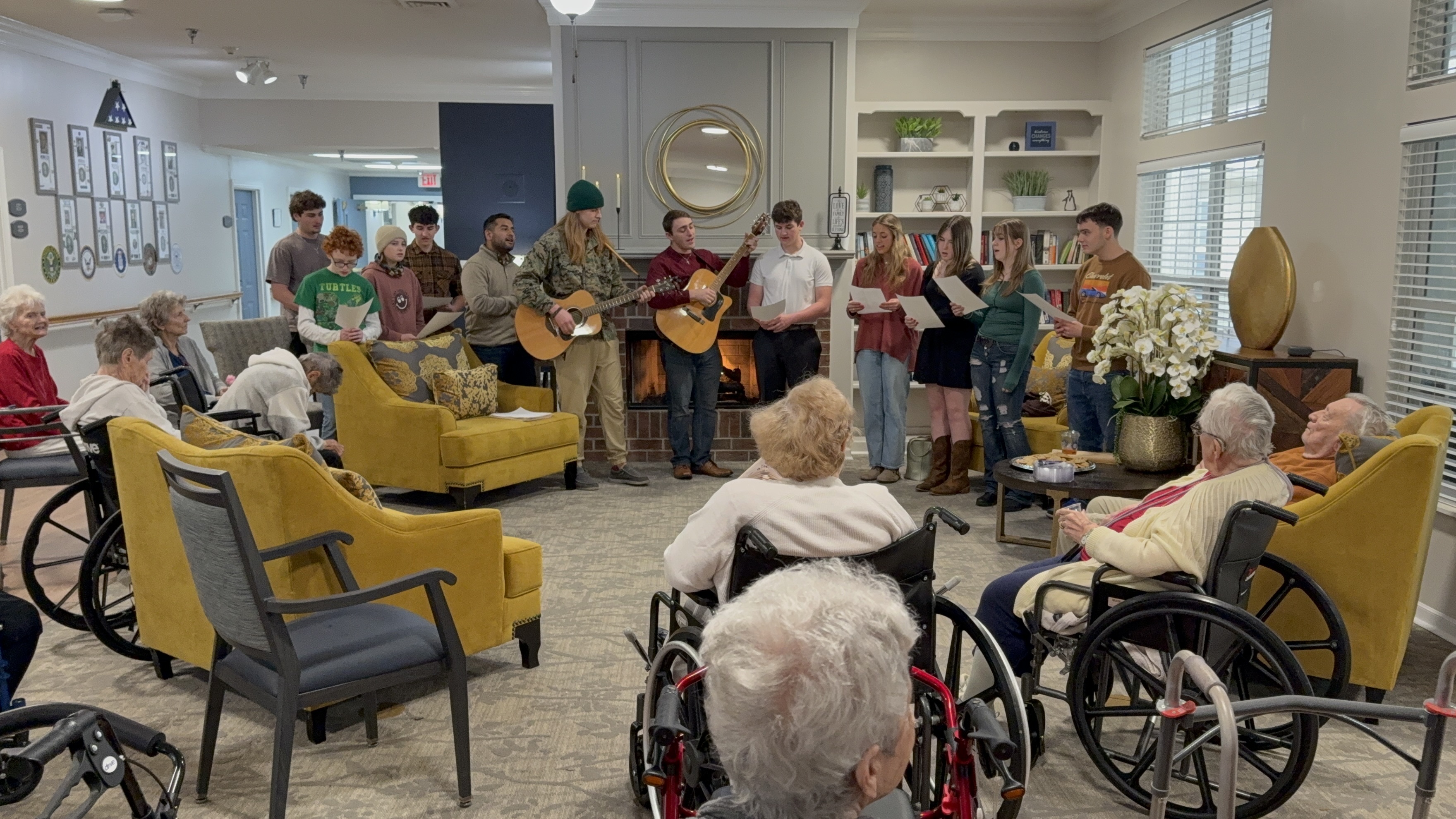 The Loft students serving at a local senior home